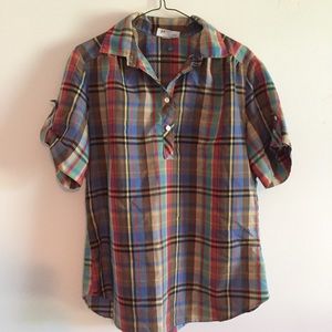 Vintage plaid short sleeve shirt
